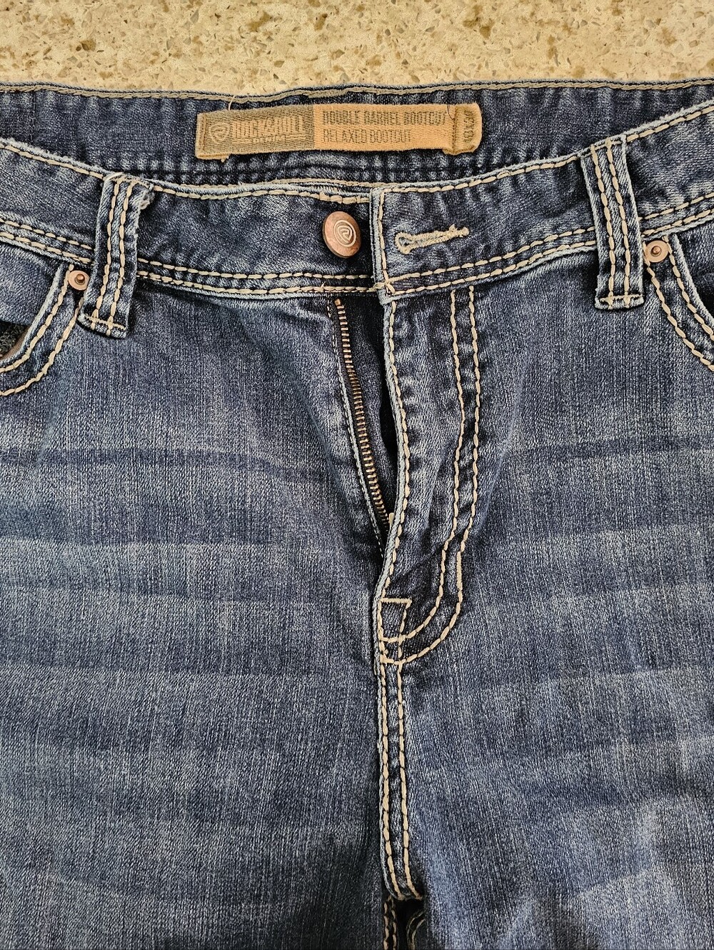 Men's Rock&Roll Double Barrel Bootcut Denim Blue Relaxed Jeans